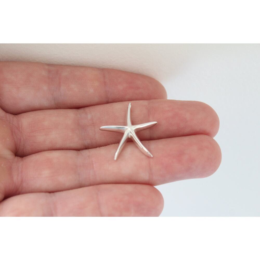 Sterling Silver Starfish Bead Charm, Silver Starfish Bead Charm